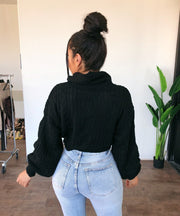 Jenn Semi Cropped Sweater(Black)