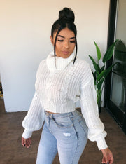 Jenn Semi Cropped Sweater(Ivory)